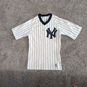 Vintage MLB T Shirt Small 90s USA Made New York Yankees White Tee